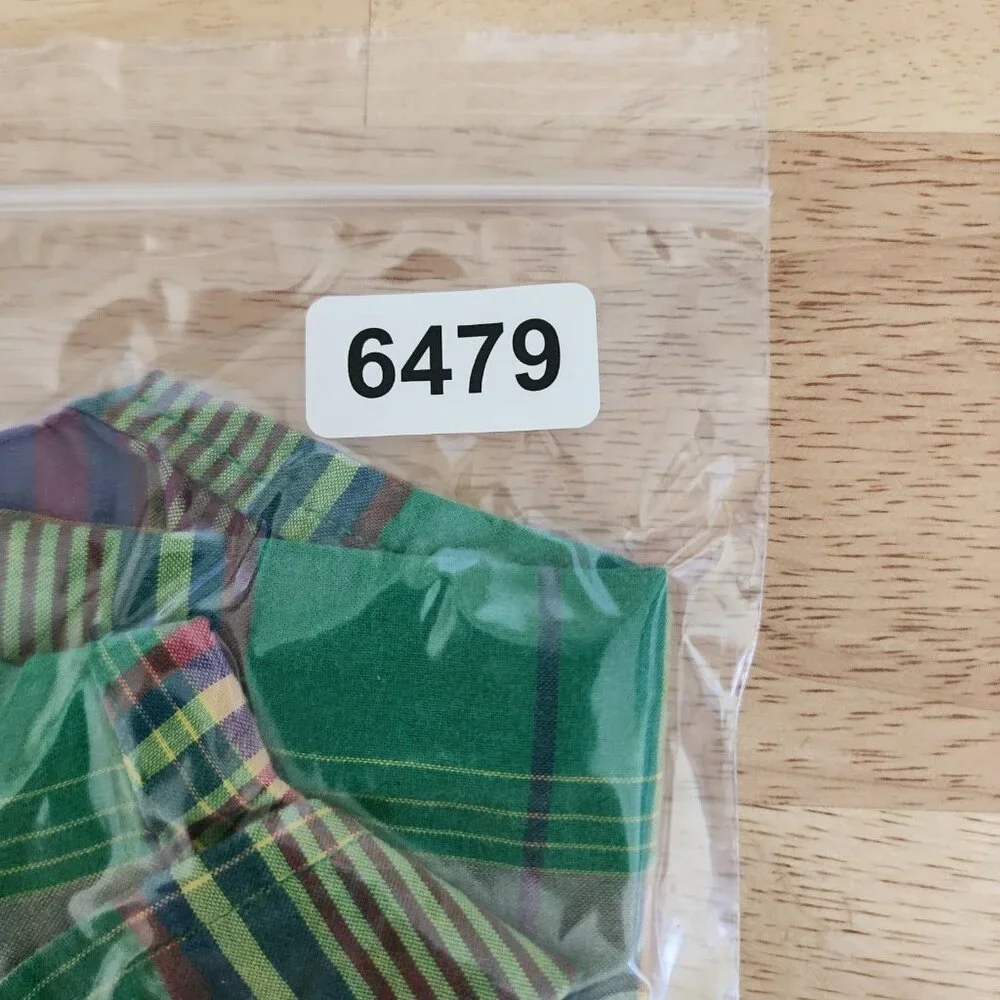 Ralph Lauren Green Plaid Button Down Long Sleeve Polo Shirt Youth Size 6‎ Cotton